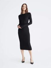 Акція на Сукня міді осіння жіноча Calvin Klein 110891011 S Чорна від Rozetka