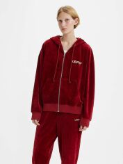 Акція на Толстовка на блискавці з капюшоном жіноча Levi's 786240735 XL Червона від Rozetka