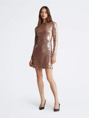 Акція на Сукня вечірня коротка осіння жіноча Calvin Klein 72368621 6 Золотиста від Rozetka