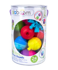Акція на Розвиваюча іграшка Lalaboom Текстурні намистини 24 предмети в тубусі (BL200) від Будинок іграшок