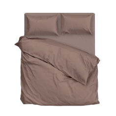 Акція на Комплект постельного белья Dyet Chocolate SoundSleep ранфорс шоколад Полуторный комплект від Podushka