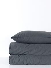 Акція на Комплект постельного белья SoundSleep Stonewash Adriatic dark gray темно-серый Полуторный комплект від Podushka