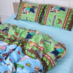 Акція на Комплект постільної білизни MirSon King Size 220х240 см 17-0571 - 1 Minecraft War Бязь від Rozetka