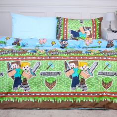 Акція на Комплект постільної білизни MirSon King Size 220х240 см 17-0571 - 1 Minecraft War Ranforce Elite від Rozetka