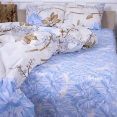Акція на Простирадло MirSon Бязь 17-0005-1 Rute Блакитне King Size 220x240 см 100% Бавовна від Rozetka