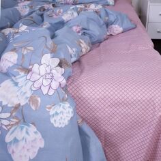 Акція на Простирадло MirSon Ranforce Elite 17-0434-1 Azure flower Рожеве King Size 220x240 см 100% Бавовна від Rozetka