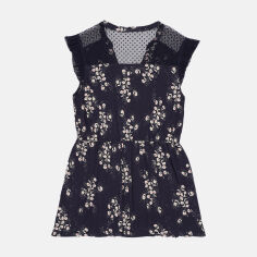 Акція на Сукня коротка літня жіноча H&M 0776697_біл.квіт.сіточка M Темно-синя від Rozetka