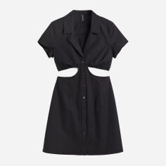 Акція на Плаття-сорочка коротке літнє жіноче H&M A1604-1067254_чорне 48 Чорне від Rozetka