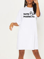 Акція на Плаття-футболка коротке літнє жіноче Love&Live I want debauchery LLP04822 M-L Біле від Rozetka