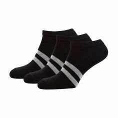 Акція на Набір шкарпеток чоловічих Modna Zona RT1121-008-1 короткі, чорні з сірими смужками, розмір 39-42, 3 пари від Eva