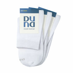 Акція на Набір шкарпеток чоловічих Duna 2246 високі, білі, розмір 25-27, 3 пари від Eva