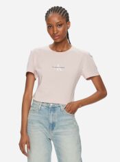 Акція на Футболка бавовняна жіноча Calvin Klein Jeans J20J222564-TF6 M Світло-рожева від Rozetka