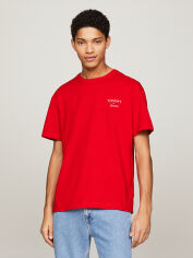 Акція на Футболка бавовняна чоловіча Tommy Jeans DM0DM18872-XNL 2XL Червона від Rozetka