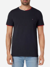 Акція на Футболка бавовняна чоловіча Tommy Hilfiger MW0MW34439-DW5 M Темно-синя від Rozetka