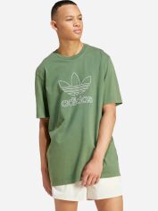 Акція на Футболка бавовняна чоловіча adidas Adicolor Trefoil IR7993 L Оливкова від Rozetka
