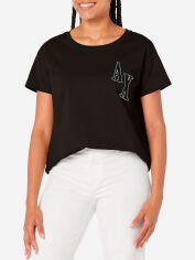 Акція на Футболка бавовняна жіноча Armani Exchange 69985515 XS Чорна від Rozetka