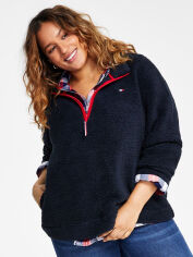 Акція на Толстовка на блискавці без капюшона жіноча Tommy Hilfiger 381975372 2X Синя від Rozetka