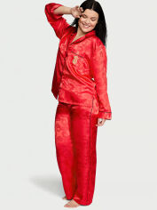 Акція на Піжама (сорочка + штани) жіноча Victoria's Secret 259412206 S Червона від Rozetka