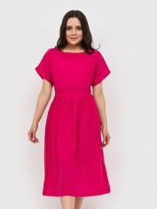 Акція на Сукня міді літня жіноча NARODNYY BUTIK Італія 105-106 46 Фуксія від Rozetka