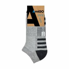 Акція на Шкарпетки чоловічі AmiGO спортивні, сірий меланж із чорним, розмір 27 від Eva