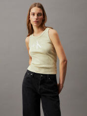 Акція на Майка жіноча Calvin Klein Jeans J20J223160-LFU L Оливкова від Rozetka