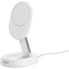 Акція на Беспроводное зарядное устройство Belkin 15Вт Stand Magnetic Qi2, White (WIA008BTWH) від MOYO