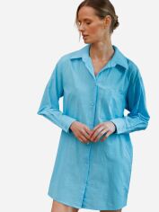 Акція на Нічна сорочка жіноча бавовняна Leinle OASIS 1165 L Блакитна від Rozetka