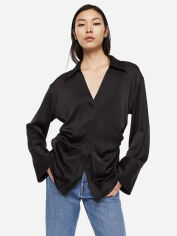 Акція на Блузка жіноча H&M 061113050 XL Чорна від Rozetka
