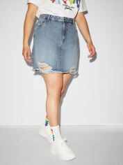 Акція на Спідниця джинсова міні літня жіноча C&A GD-00044301 48 Синя від Rozetka
