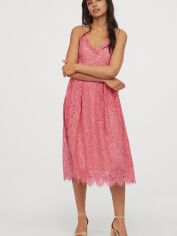 Акція на Плаття міді жіноче H&M XAZ178631GGBY 32 Темно-рожеве від Rozetka
