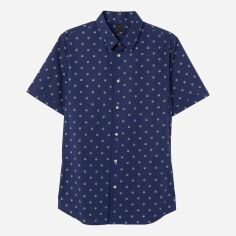 Акція на Сорочка бавовняна чоловіча H&M XAZ245484HZSY XS Темно-синя з білим від Rozetka