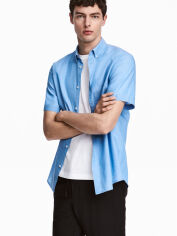 Акція на Сорочка бавовняна чоловіча H&M XAZ121946RWOC XS Синя від Rozetka