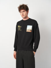 Акція на Світшот утеплений чоловічий H&M 0936895 XS Чорний від Rozetka