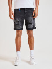 Акція на Шорти джинсові довгі чоловічі Pull & Bear XAZ373941PVVL 42 Темно-сірі від Rozetka