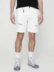 Акція на Шорти джинсові довгі чоловічі Pull & Bear XAZ373639DKBZ 42 Білі від Rozetka