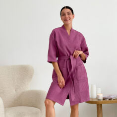 Акція на Халат кимоно женский вафельный 103 Cosy розовый терракот XL від Podushka