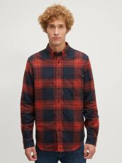 Акція на Сорочка бавовняна чоловіча Timberland TB0A6GKH S Темно-синій/Помаранчевий від Rozetka