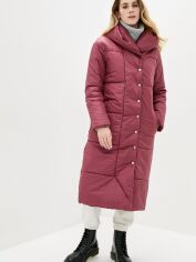 Акція на Куртка демісезонна довга з капюшоном жіноча Jhiva 10014873 40 Бордова від Rozetka