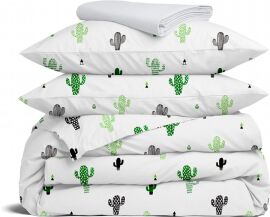 Акція на Комплект постільної білизни Cosas Двоспальний 180х220 Cactus-White від Rozetka