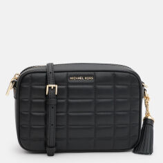 Акція на Сумка крос-боді через плече жіноча з натуральної шкіри Michael Kors 32R4GJ6M8L-001 Чорна від Rozetka