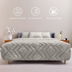 Акція на Одеяло всесезонное антиаллергенное Nordic Comfort Ideia серый перламутровый 140х210 см від Podushka