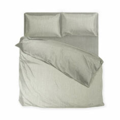 Акція на Комплект постельного белья сатин Silken SoundSleep бежевый Полуторный комплект від Podushka