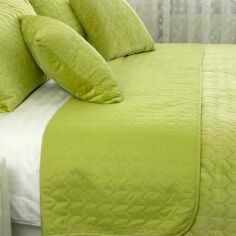 Акція на Покрывало велюровое стеганое Tenderness SoundSleep олива 200х220 см від Podushka