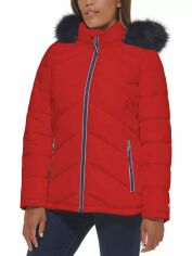 Акція на Куртка демісезонна з капюшоном жіноча Tommy Hilfiger 976041184 L Червона від Rozetka
