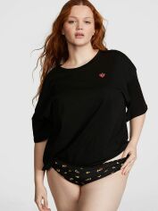 Акція на Піжама (футболка + трусики) жіноча Victoria's Secret 865981419 S Чорна від Rozetka