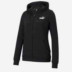 Акція на Толстовка на блискавці з капюшоном жіноча Puma Ess Small Logo Full-Zip Hoodie Tr 58681301 S Чорна від Rozetka
