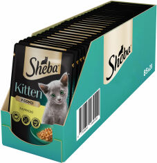 Акція на Вологий корм для кошенят Sheba Kitten з куркою в соусі 28х85 г (4770608264567) від Y.UA