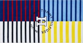 Акція на Рушник бавовняний Tommy Hilfiger Пляжний Varsity Mashup Beach Towel 178 х 92 см У смужку від Rozetka