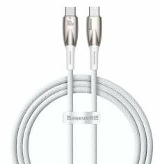 Акція на Baseus Cable USB-C to USB-C Glimmer Series Fast Charging 100W 2m White (CADH000802) від Stylus