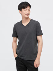 Акція на Футболка довга чоловіча Uniqlo 864635370 XS Сіра від Rozetka